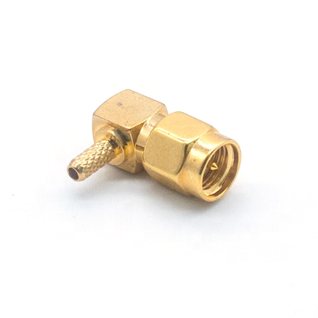 SMA MALE RIGHT ANGLE CONNECTOR CRIMP FOR RG316/RG174 CABLE