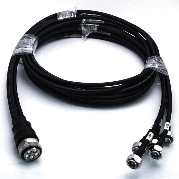Low PIM jumper MQ5 plug cluster connector to 4.3/10 male connector 1/4" superflex cable,3m