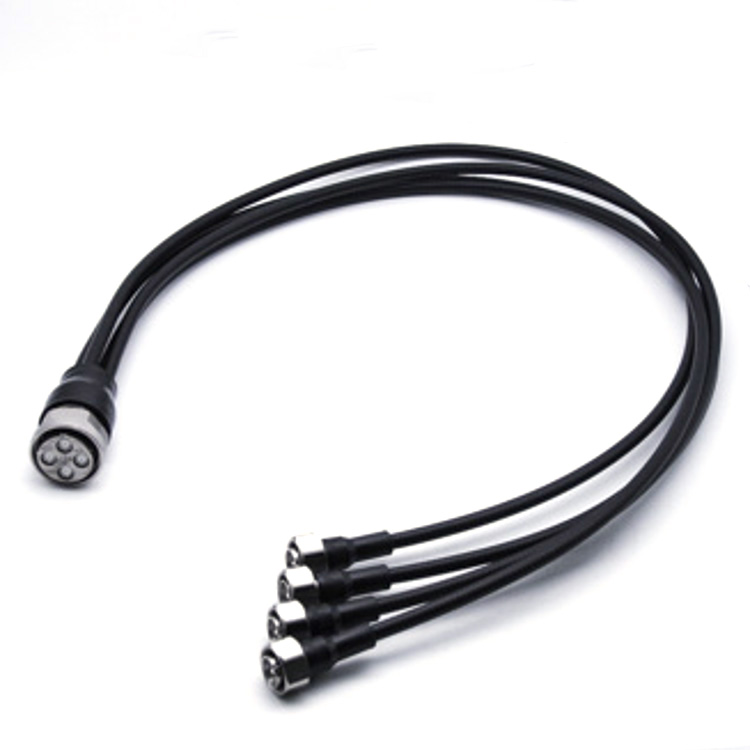 Low PIM jumper MQ4 Plug cluster connector to 4.3/10 plug connector 1/4" superflex cable,1m