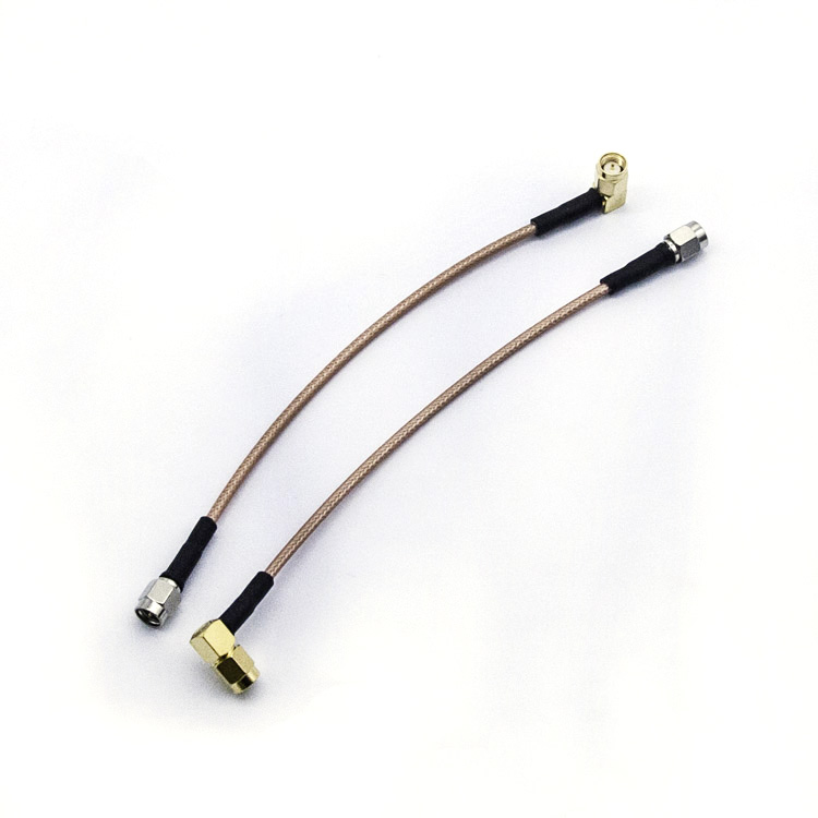 RG316 jumper cable,SMA male straight to SMA male right angle  connector,170mm