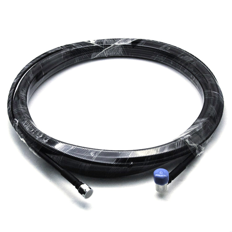 3/8" Superflex Jumper, 4.3/10 Male Right Angle to N male connector,11.5m  (4.3-10-H-JW3-8S-3A/N-H-J3-8S-5-11.5m)