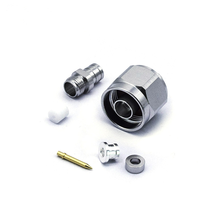 RF Coaxial N male crimp type connector for RG142 double shielding cable with   screwing ferrule(N-J142-3)