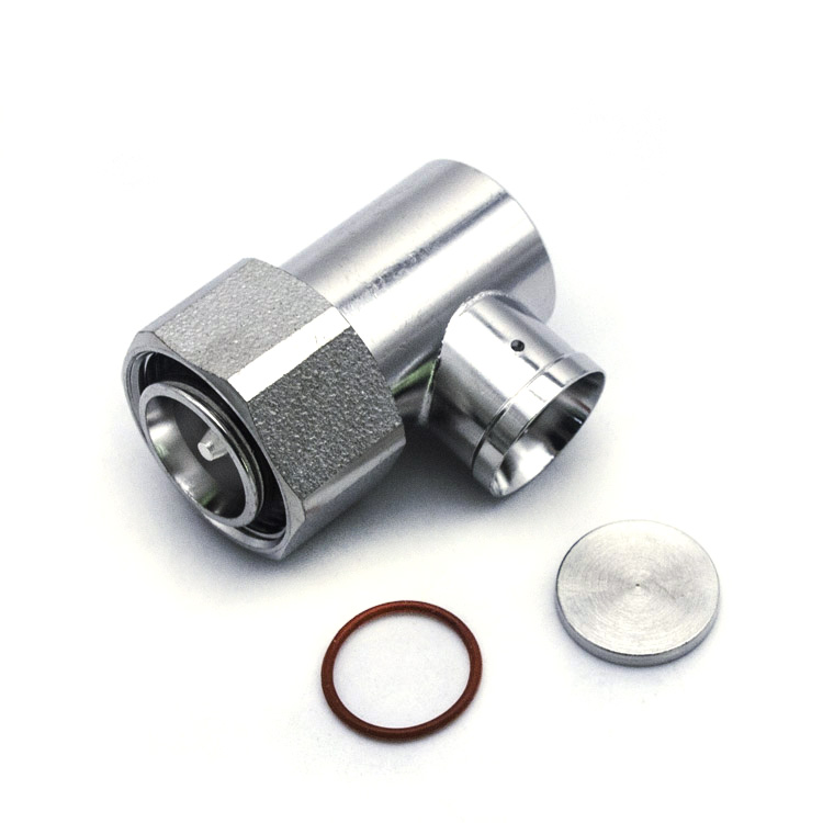 4.3/10 Male Right Angle Connector For 1/2" Superflex Cable Soldering  (4.3/10-H-JW1/2S-2)