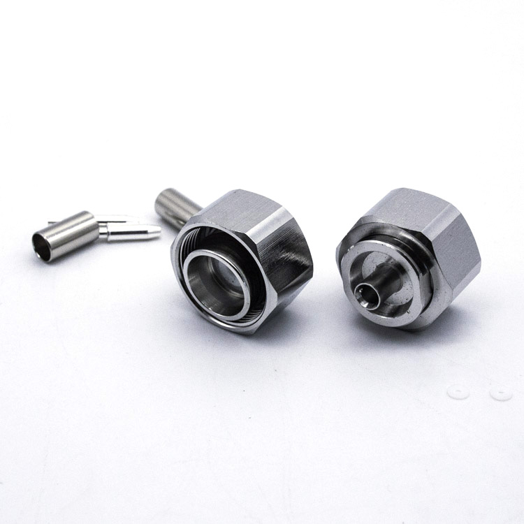 4.3/10 Male Straight Connector For RG141 Cable Crimp  (4.3/10-J141-6)