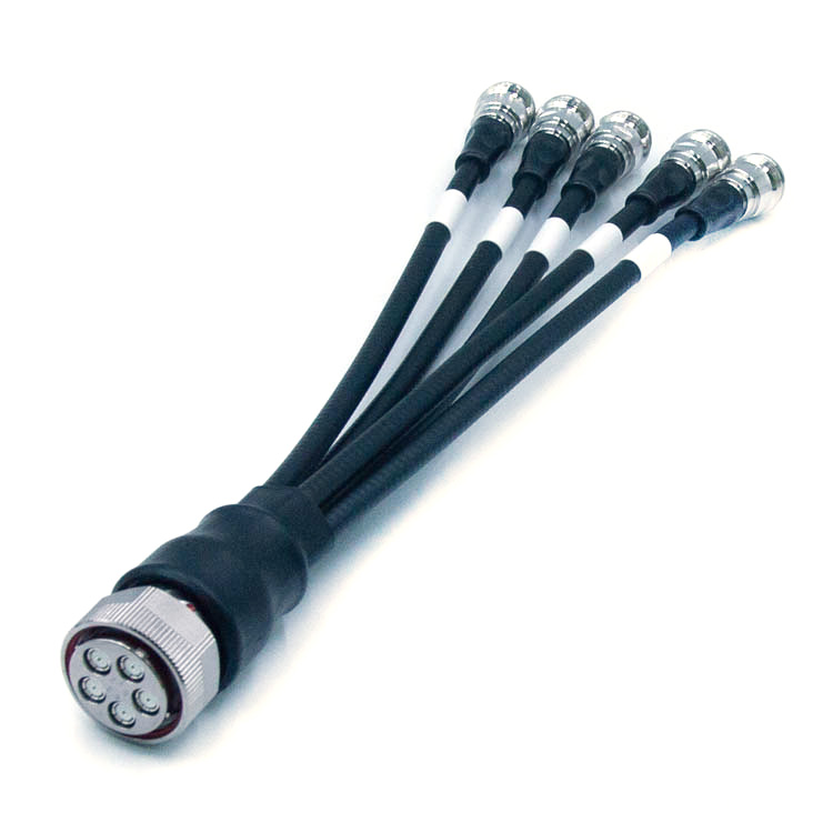 Cluster Jumper MQ5 plug cluster connector to 4.3/10 female connector 1/4" superflex cable,0.3m