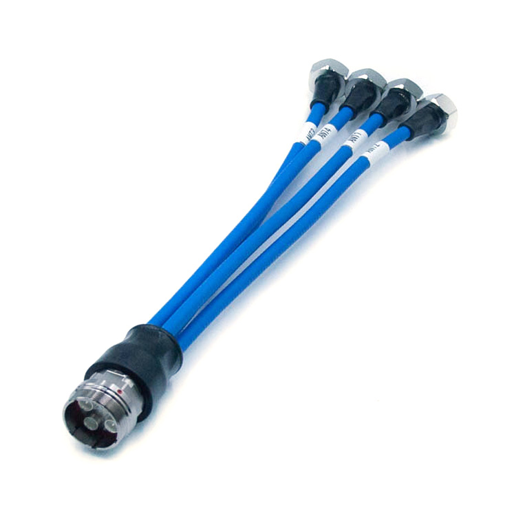 Cluster Jumper MQ4 jack cluster connector to 4.3/10 male connector 1/4" superflex cable,0.3m  (MQ4-J1-4S-1-4.3-10-H-J1-4S-8-0.3m)
