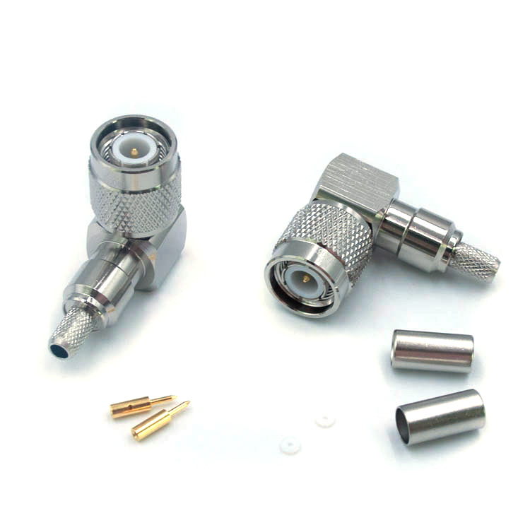 TNC Male Right Angle Connector for RG58 Cable Crimp type  (TNC-C-J58-2)